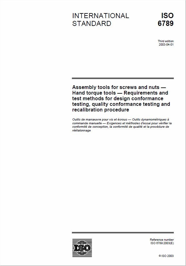 Diretiva ISO 6789: 2003 e o certificado de calibração